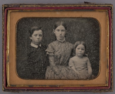 Portrait of Three Seated Children, about 1850. Creator: Unknown.