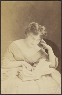 Portrait of a Woman with Book, late 19th century. Creator: Adolphe Beau.
