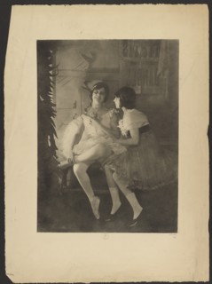 Portrait of girl and ballerina, 1915. Creator: Constant Puyo.