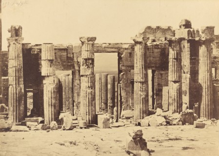 Propylaea of the Acropolis, Athens, about 1880. Creator: Konstantinos Dimitriou.