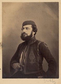Portrait of a Man in Middle Eastern or  North African Clothing, after 1860. Creator: Gustave Le Gray.
