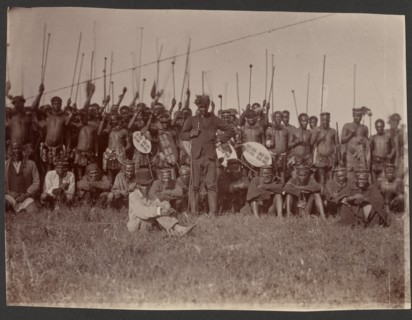 Zulu warriors, about 1860-1880. Creator: Unknown.