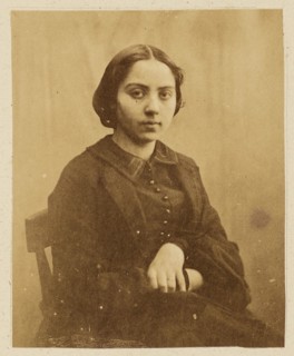 Portrait of a young lady, probably Cécile Devéria, about 1850-1855. Creators: Achille Deveria, Théodule Deveria, Octave Benoist.