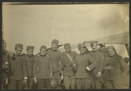 Group portrait of men in uniform, 1915-1930. Creator: Fédèle Azari.