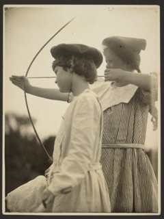 Two child archers, 1900-1930. Creator: Alice Boughton.