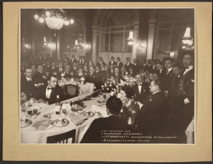 Onoranze Nazionali a F.T. Marinetti Animatore d'Italianita', 1o Congresso Futuristi Italiano, 1924. Creator: Mario Castagneri.