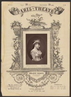 Paris Theatre: Melanie Reboux, 1875. Creator: Alphonse J. Liébert.