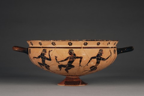 Attic Black-Figure Komast Cup, 580-560 BC. Creator: Painter of Copenhagen 103.