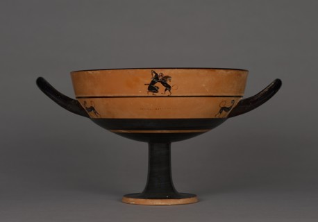 Attic Black-Figure Lip Cup, about 550 BC. Creator: Phrynos Painter.