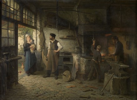 The Shoeing-Smith, 1878. Creator: Adrien de Braekeleer.