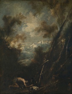 Saint Jerome in a Landscape, late 17th-early 18th century. Creator: Alessandro Magnasco.