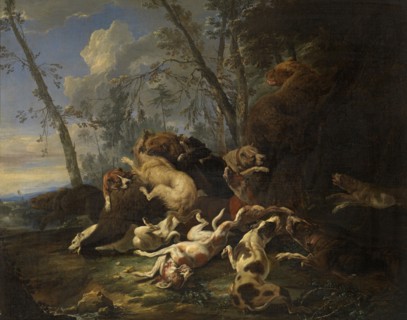 Bear Hunt, mid-late 17th century. Creator: Carl Borromaus Andreas Ruthart.