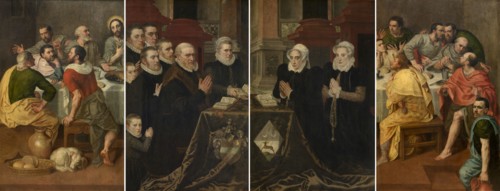 The Last Supper and Dutch patrons, 1575.  Creator: Adriaen Thomasz Key.