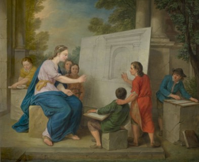 Instruction in Perspective, 1761. Creator: Cornelis Joseph d'Heur.