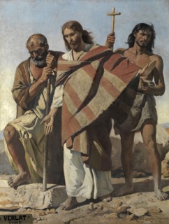 Jesus between Saint Peter and Saint John Baptist, 1877. Creator: Charles Verlat.