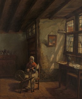 The Spinner, 1865-1870. Creator: Henri Jean Augustin de Braekeleer.