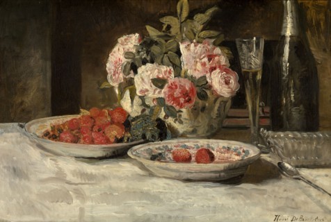Strawberries and Champagne, 1881-1885. Creator: Henri Jean Augustin de Braekeleer.