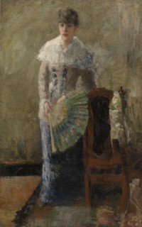 Lady with the Fan, 1880 or 1881. Creator: James Ensor.