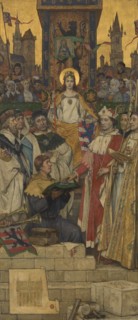 Louis of Male Laying the Foundation Stone of the Town Hall, 1893. Creator: Albrecht De Vriendt.