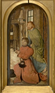 Donor and his Patron, Saint Simon Zelotes, 1470-1475. Creator: Anon.