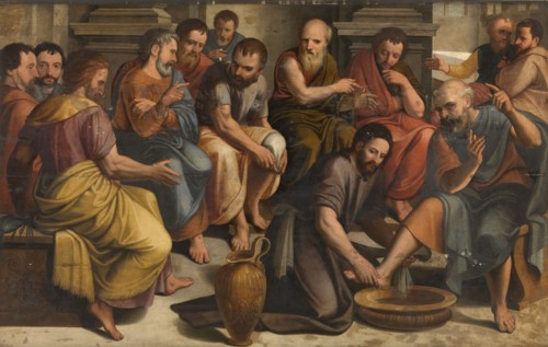 Christ Washing the Feet of the Apostles, 1560. Creator: Lambert van Noort.