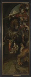 Saint George and the Princess of Silene Return to the City with the Vanquished Dragon, 1590. Creator: Martin de Vos.