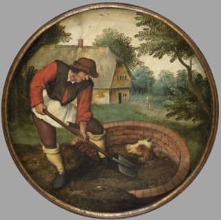 It is too Late to Fill in the Well After the Calf has Drowned, c1590s. Creator: Pieter Brueghel the Younger.