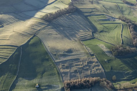 The earthwork remains of a medieval farmstead and field system near Linton, North Yorkshire, 2024. Creator: Robyn Andrews.