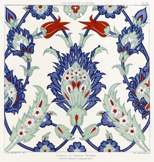 'Carreau de fayence Persane', 1880. Creators: Adalbert de Beaumont, Eugène-Victor Collinot.