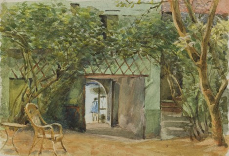 External view of a vine covered building, late 19th century or first half of 20th century. Creator: Agnes Mary Webster.