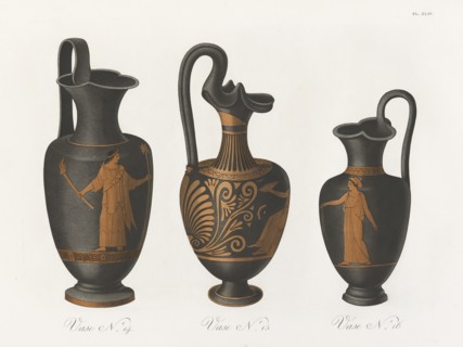 Three wine vases of the same shape (oinochoe?), 1813 [-1824].  Creator: Unknown.