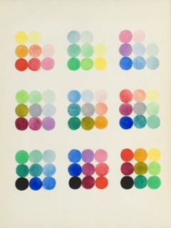 Coloured Plate representing sections at right angles with the primary axes of the cube, 1868.   Creator: William Benson.
