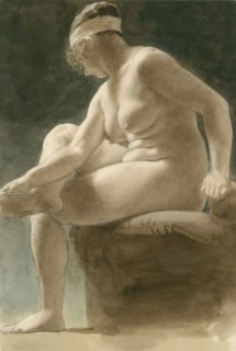 Seated female nude, (c1800?). Creator: Thomas Stothard.