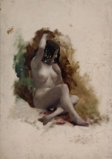 Seated female nude, c1850. Creator: Unknown.