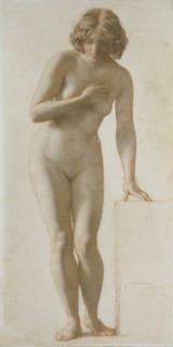 Standing female nude, 26 June, 1858. Creator: William Mulready.