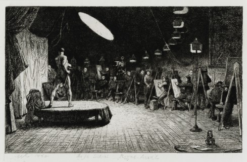 Life School, Royal Academy, 1865. Creator: Charles West Cope.