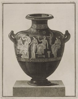Attic hydria showing Apollo, Eros and the Muses at their toilet, 1766 [-1767].  Creator: Unknown.