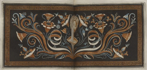 The Hamilton Vase: Colour plate of woman's head among plant motifs, 1766 [-1767].  Creator: Unknown.