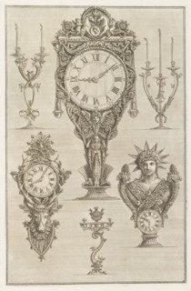 Designs for clocks and candleholders, 1769.  Creator: Giovanni Battista Piranesi.