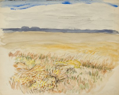 View from the edge of a cornfield, c1875-1944. Creator: George Clausen.