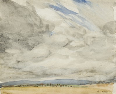Cloud study with landscape, c1875-1944. Creator: George Clausen.