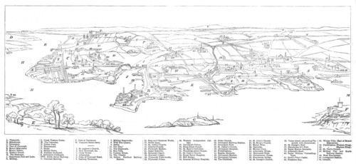 Bird's-eye view of Plymouth, 1872. Creator: Unknown.