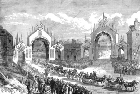 Prince Arthur at Leeds: procession at the junction of Chapeltown and Roundhay Park Roads, 1872. Creator: Unknown.