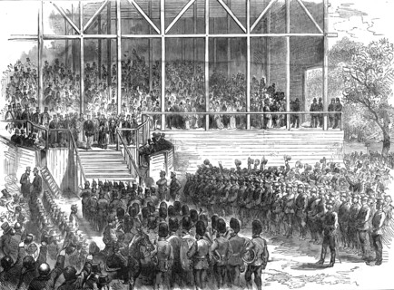 Prince Arthur at Leeds: the Prince declaring Roundhay Park open, 1872. Creator: Unknown.