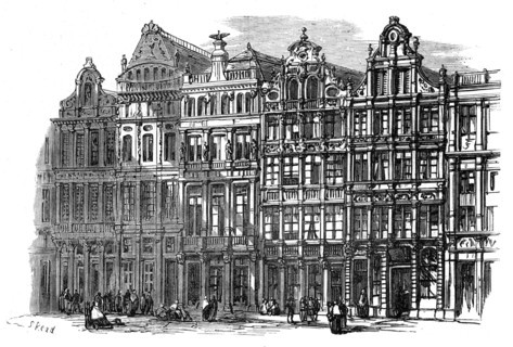 On the Place de l'Hotel de Ville, Brussels, 1872. Creator: Unknown.