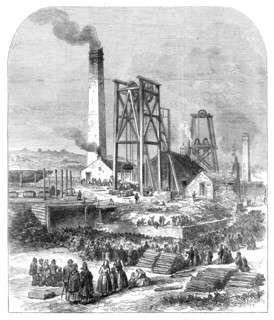 The Morley Main Colliery, near Dewsbury, after the explosion, 1872. Creator: Unknown.