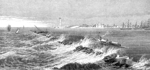 New breakwater in the harbour of Alexandria, 1872. Creator: Unknown.