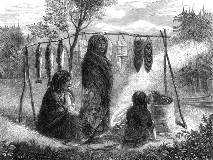 Salmon-eaters of British Columbia, 1872. Creator: Unknown.