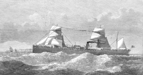 The steam-ship Hindoo, for the Wilson Line to India by the Suez Canal, 1872. Creator: Unknown.