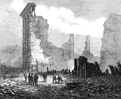 The Great Fire at Boston: Washington-Street, opposite Bromfield-Street, 1872. Creator: Unknown.
